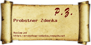 Probstner Zdenka névjegykártya